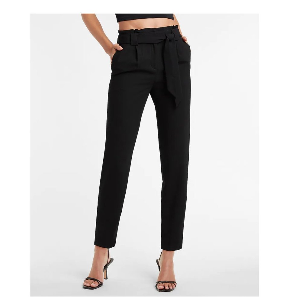 MOVING SALE Black Paperback Straight Leg Dress Pants | Express